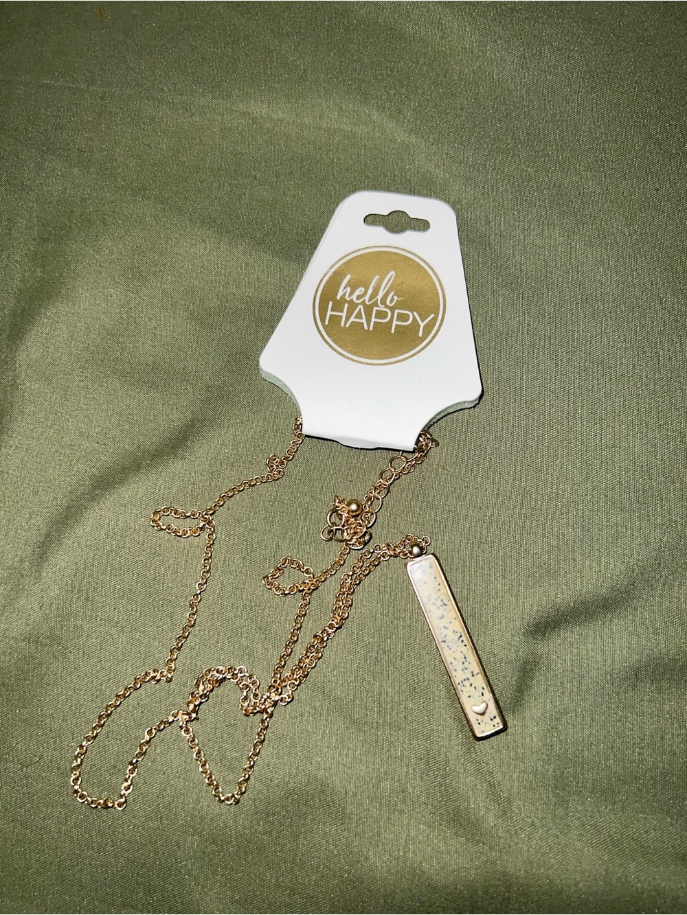 Hello Happy by ThirtyOne Gold Bar Pendant Necklace